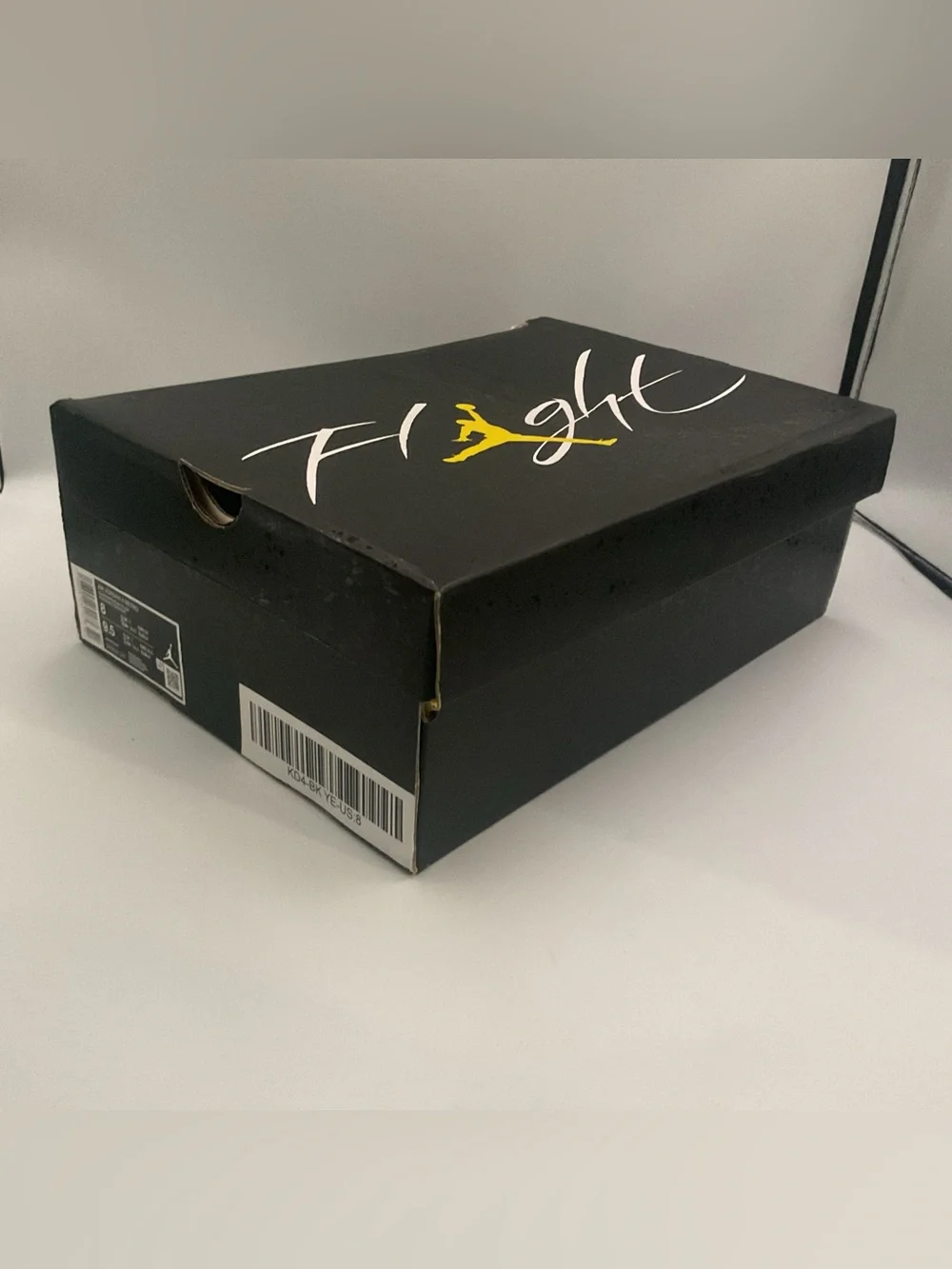 Air Jordan 4 Retro Thunder Black Tour Yellow Mid Top Shoe Sneaker NIB Size 8